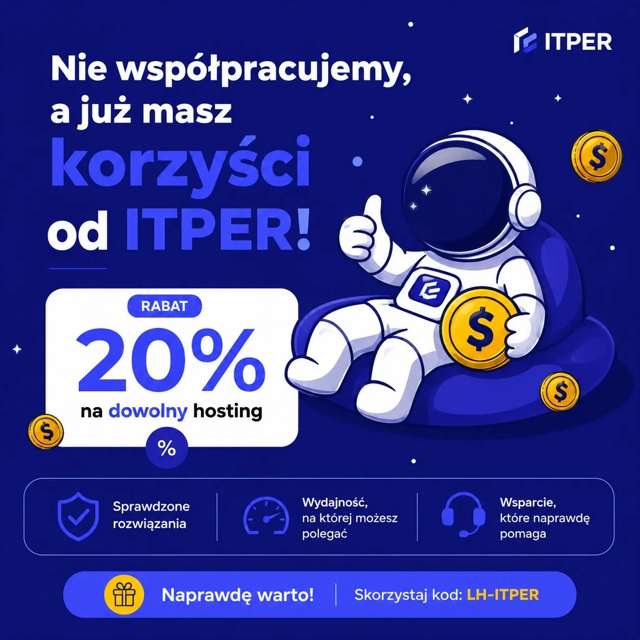 Kod rabatowy LH-ITPER – 20% rabatu na dowolny hosting LH.pl od ITPER